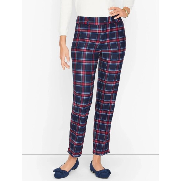 Talbots Pants - Talbots Hampshire Ankle Pants Womens 4 Merry Tartan Plaid Wool Blend Stretch